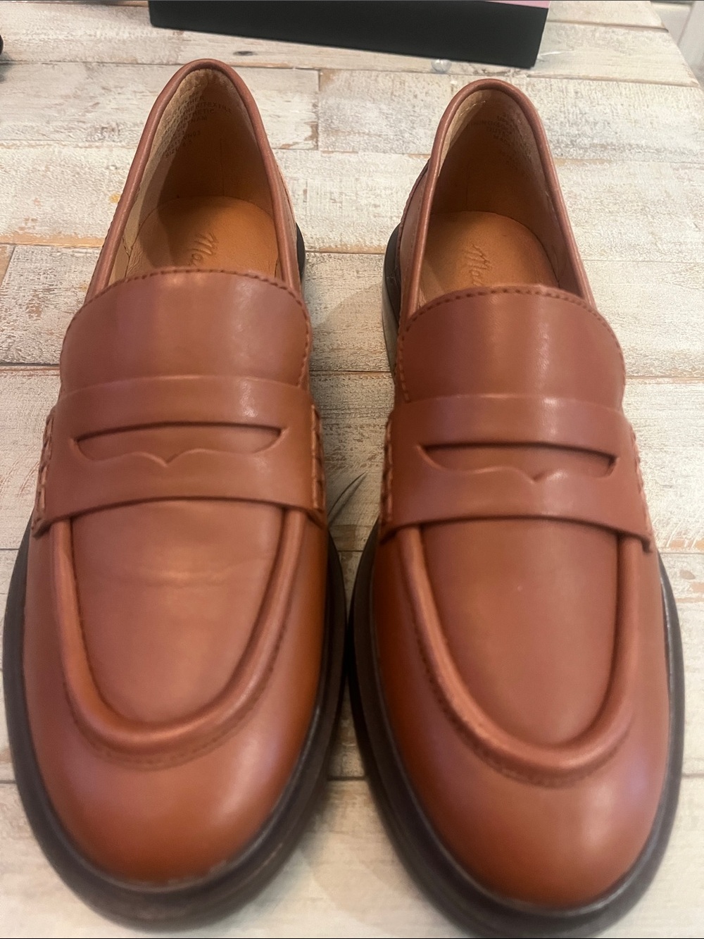 Madewell Brown Leather Penny Loafers